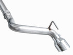 Side view of a straight AWE Track rear pipe for the Nissan Z with a chrome tip
