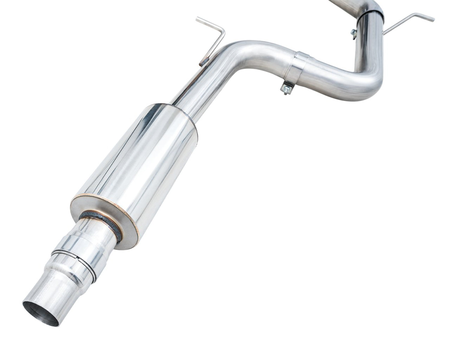 AWE Track Edition resonated front section and inlet adapter on white