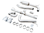 AWE Track Edition GTI kit laid out: pipes, straight mid section, tips and clamps