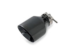 AWE 102mm Diamond Black slash-cut tip with clamp, close-up on white