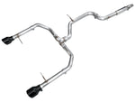 AWE Track Edition exhaust for the 2022+ Jetta GLI laid out with 5-inch Diamond Black tips