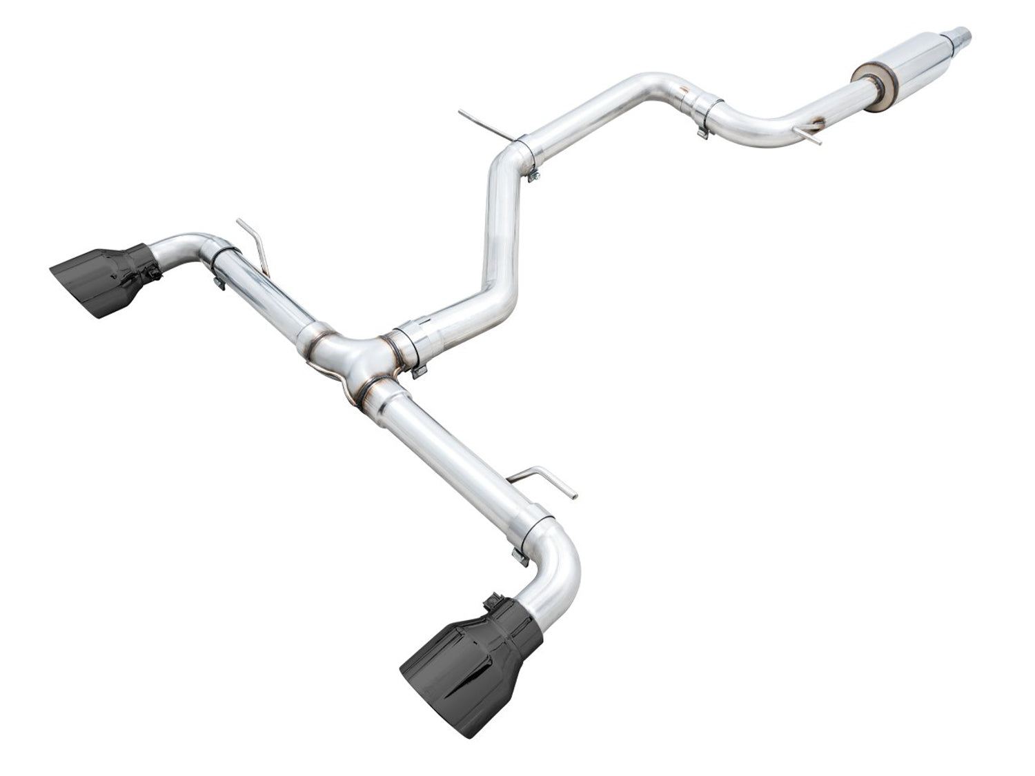 AWE Track Edition exhaust for the 2022+ GTI on white with 5-inch Diamond Black tips