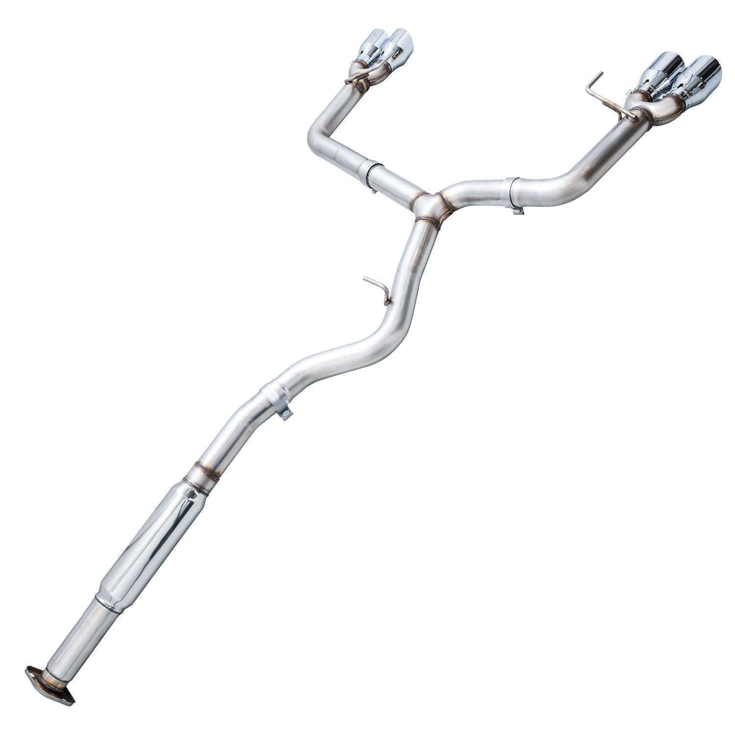 Full-length AWE STI Track system from the front pipe resonator back to the twin exits