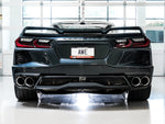 Gray C8 Corvette from directly behind in a white studio showing the AWE Track Edition quad tips