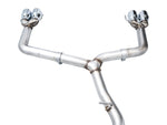 AWE Track Edition WRX Y-pipe and straight rear sections with dual-tip outlets on each side