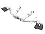 AWE C8 Corvette Track Edition exhaust on white with quad Diamond Black slash-cut tips