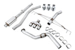 All parts in the AWE FK8 Track box: front pipe, mid pipes, straight rear section, three tips, clamps