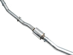 AWE FL5 resonated midpipe: inline stainless resonator between mandrel-bent 3-inch pipes