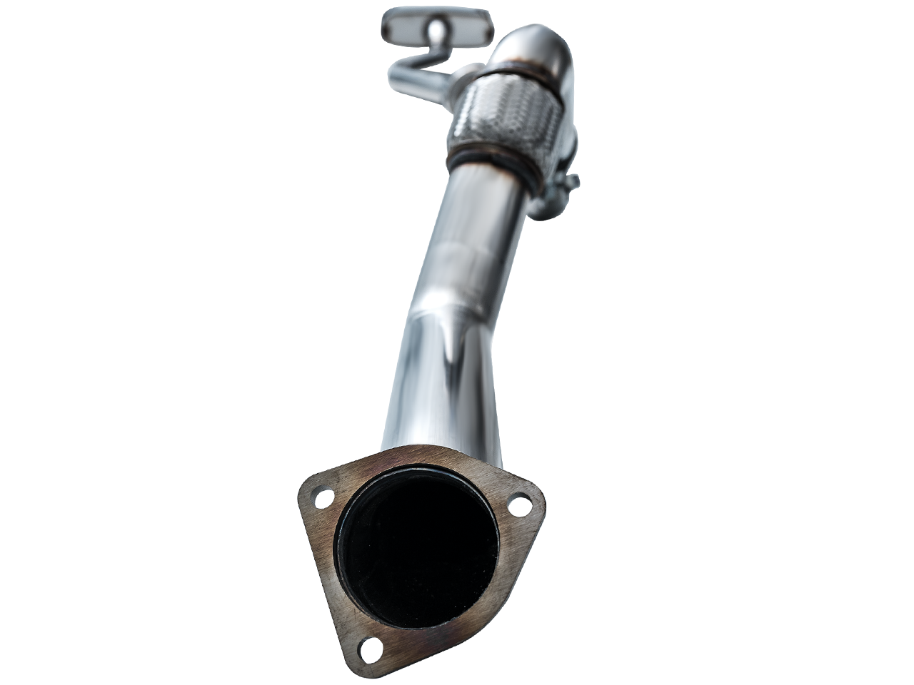 AWE FL5 3-inch front pipe with flex section and three-bolt inlet flange