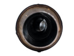 Looking into the AWE FL5 midpipe resonator showing its perforated straight-through core
