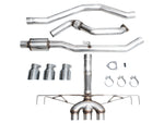 All parts in the AWE FL5 Track box: front pipe, midpipe, rear section, tips and clamps