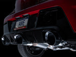 Red GR Corolla rear bumper with AWE Track Edition Diamond Black tips, low side angle