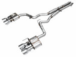 AWE SwitchPath catback exhaust for the 2021-2023 Ford Mustang Mach 1 with quad chrome silver tips