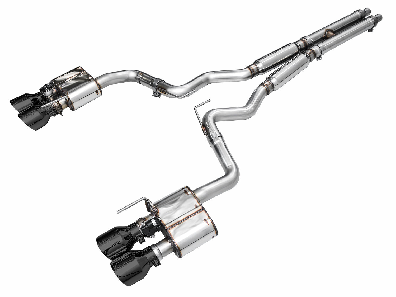 AWE Mustang Mach 1 SwitchPath exhaust with quad Diamond Black tips