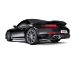 Akrapovic Porsche 911 Turbo/Turbo S (991) Slip-On Line (Titanium) w/ Carbon Titanium Tips S-PO991TSO-HT for Porsche 911 Turbo/Turbo S 991 2014-2016, close-up