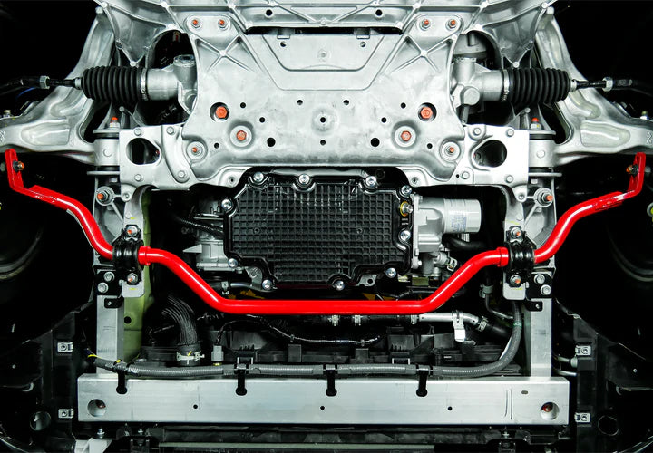 close view of Stillen Sway Bar Kit for Nissan Z 2023-2024 fitted inside a car