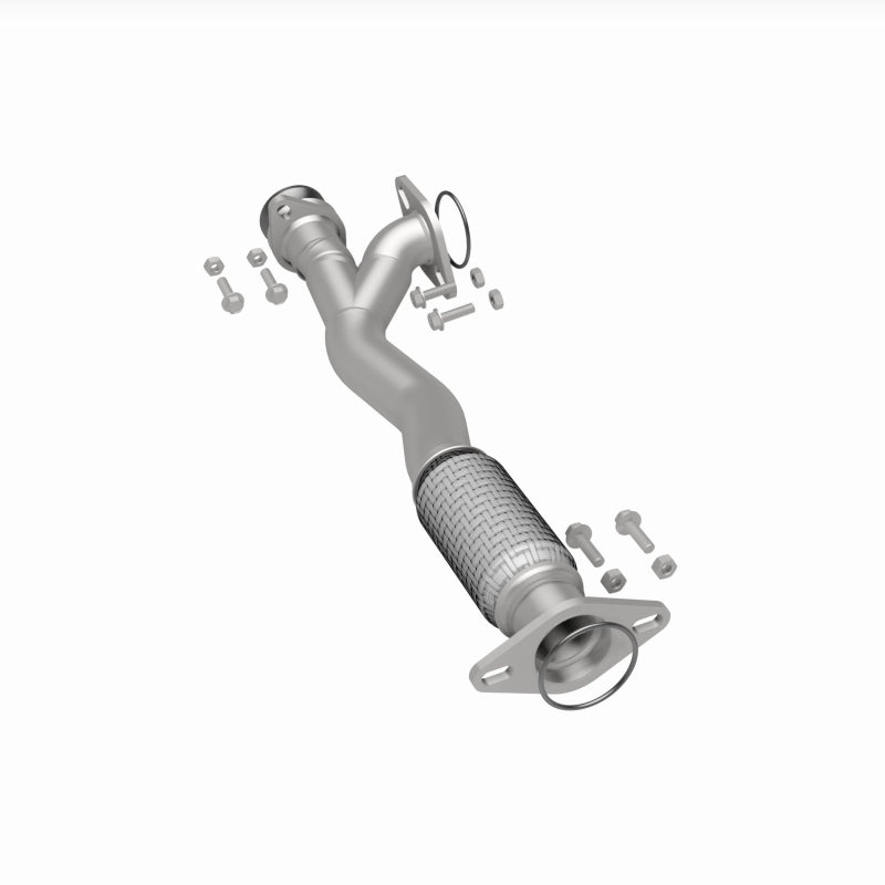 BRExhaust 107-0216 exhaust pipe, rear three-quarter view of the turntable spin