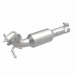 MagnaFlow 280131 oem grade direct-fit catalytic converter, front three-quarter view of the turntable spin
