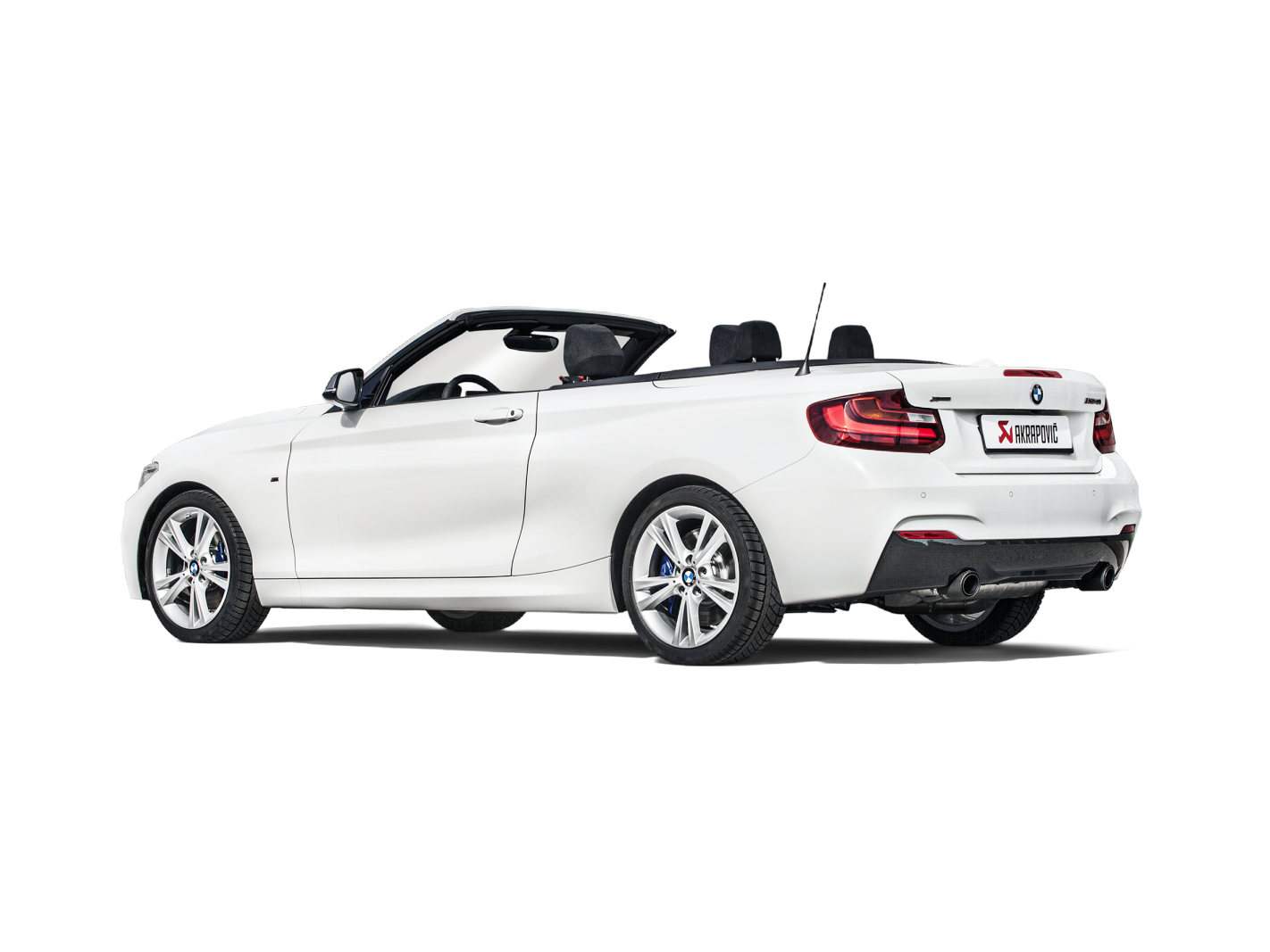 Akrapovic BMW M240i (F22 F23) Evolution Line Cat Back (SS) w/ Carbon Tips (Req. Link Pipe) MTP-BM/SS/4H for BMW M240i F22/F23 2017-2021, top view