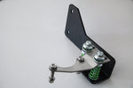 Capristo bracket kit for the Ferrari F430 OEM muffler with green springs and black plate