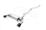 A top view of Fi EXHAUST Valvetronic Cat-Back System for BMW G20 / G21 320i B48 2019+ with white background