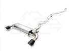 A top view of Fi EXHAUST Valvetronic Cat-Back System for BMW G20 / G21 320i B48 2019+ with white background