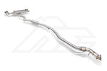 A back wide view of FI Exhaust Valvetronic Cat-Back System For BMW F32/F33 420i / 430i | 2.0T B48 | 2014-2020 with white background