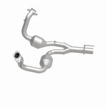 MagnaFlow 23067 hm grade direct-fit catalytic converter, side view of the turntable spin