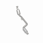 MagnaFlow 551265 carb direct-fit catalytic converter, rear three-quarter view of the turntable spin