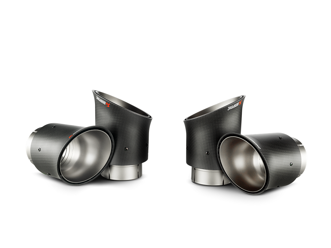 Akrapovic Chevrolet Corvette Z06 (C7) Slip-On Line (Titanium) w/ Carbon Tips MTP-CO/TI/2 for Chevrolet Corvette Z06 C7 2015-2019, rear view