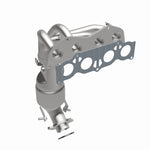 MagnaFlow 5531292 carb manifold converter, front three-quarter view of the turntable spin