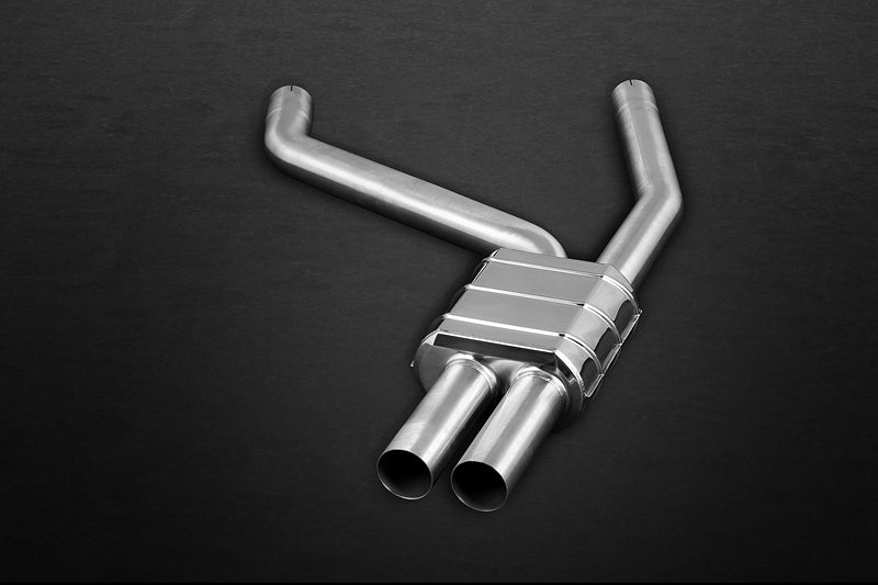 Capristo Cayenne 958 GTS mid-pipe and muffler section with twin round tips