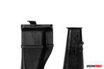 Pair of black C140 V12 airbox inlets from the side - V12 Airbox Inlets for the 1993-1999 S 600 Coupe / CL 600