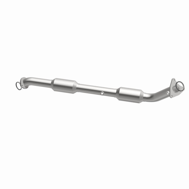 MagnaFlow 5582632 carb direct-fit catalytic converter, opposite front three-quarter view of the turntable spin