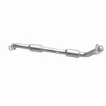 MagnaFlow 5582632 carb direct-fit catalytic converter, opposite front three-quarter view of the turntable spin
