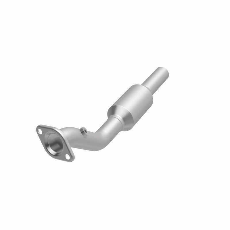 MagnaFlow 5571661 carb direct-fit catalytic converter, opposite front three-quarter view of the turntable spin
