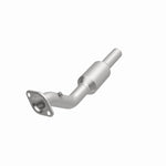 MagnaFlow 5571661 carb direct-fit catalytic converter, opposite front three-quarter view of the turntable spin