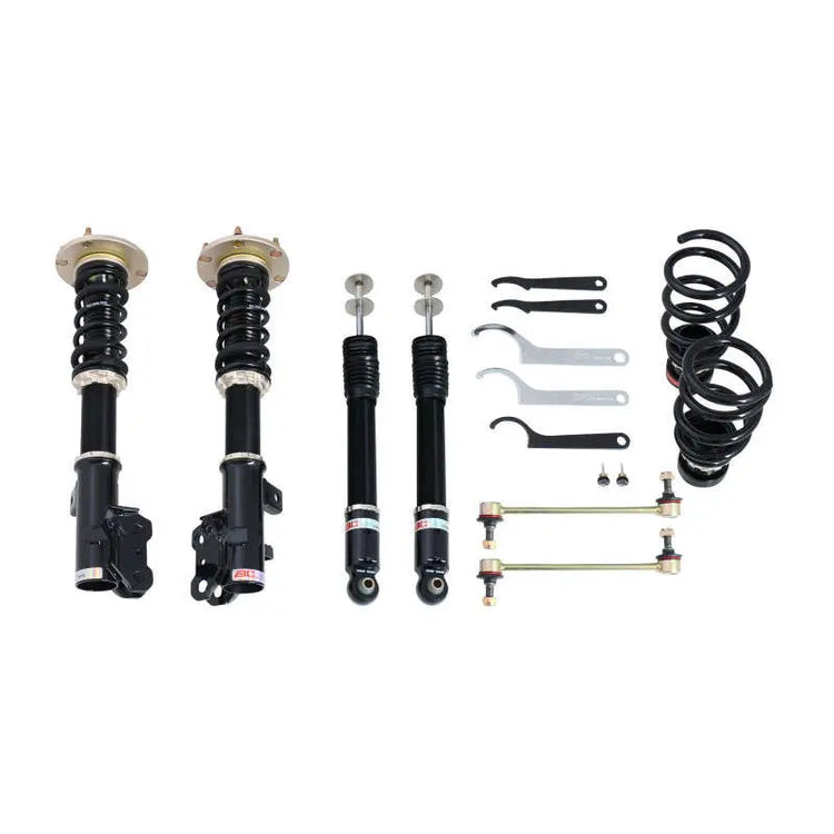 A front view of BC Racing BR Series Coilovers (TB1) for Acura RDX 2007-2012 with white background