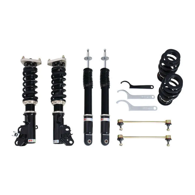 A top view of BC Racing BR Series Coilovers (FB6/FG4) for Honda Civic Si 2012-2015 with white background
