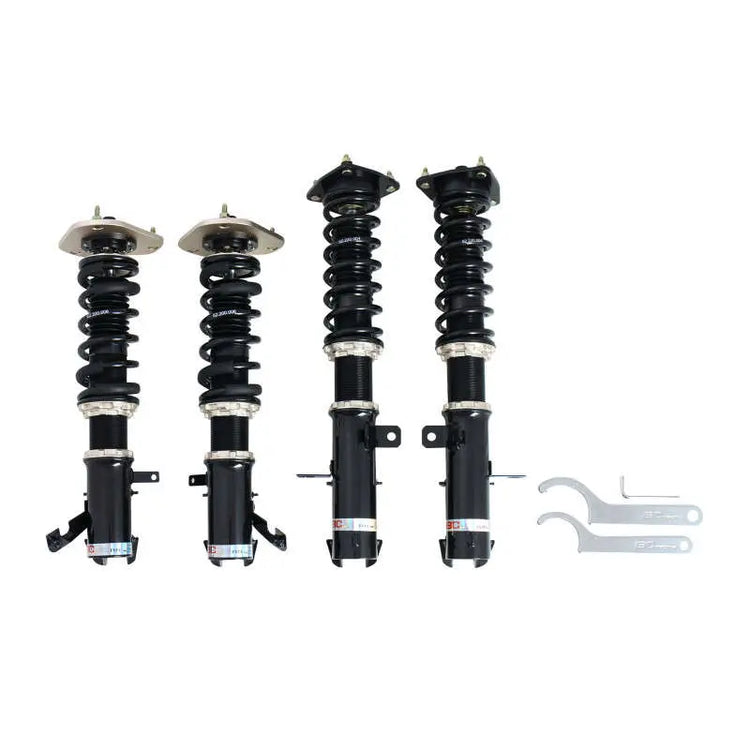 A front view of BC Racing BR Series Coilovers (AE101/AE111) for Toyota Corolla 1993-2002 with white background 