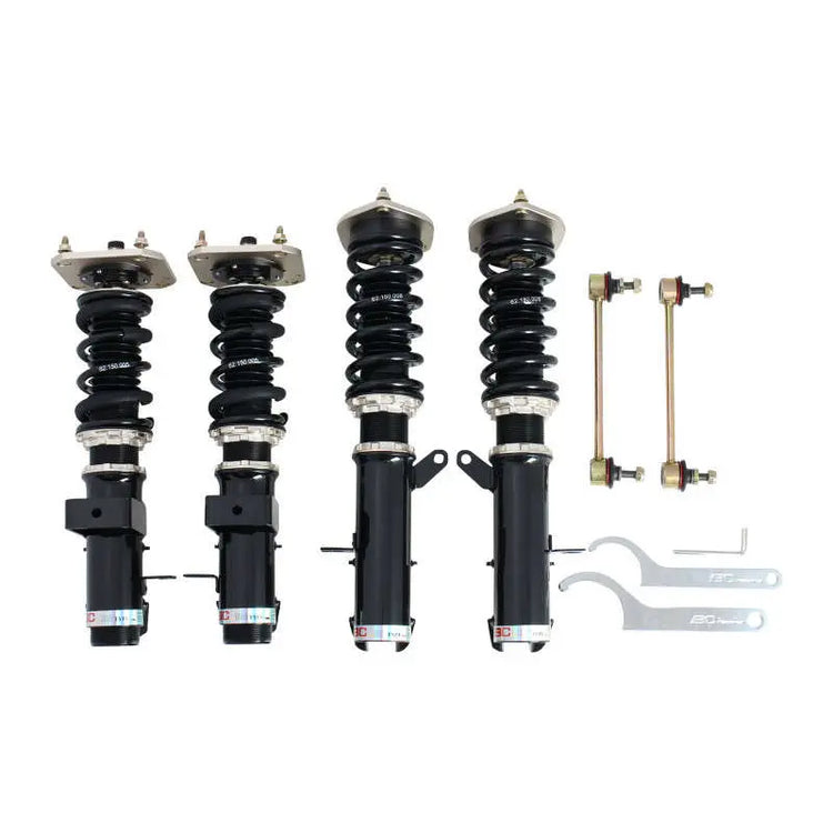 A front view of BC Racing BR Series Coilovers (AW11) for Toyota MR2 1987-1989 with white background