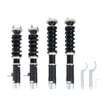A front view of BC Racing BR Series Coilovers (S30 (Weld In)) for Nissan 260Z / 280Z 1975-1978 with white background