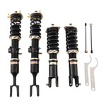 A top view of BC Racing BR Series Coilovers (V35/Z33) for Nissan 350Z 2003-2008 with white background