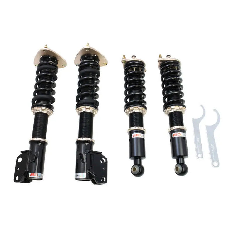 A front view of BC Racing BR Series Coilovers (BT) for Subaru Baja 2003-2006 with white background