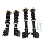 A front view of BC Racing BR Series Coilovers (BD/BG/BK) for Subaru Legacy 1995-1999 with white background