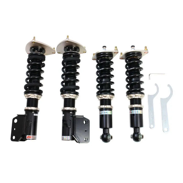A front view of BC Racing BR Series Coilovers (STI Only) (GVB/GVF) for Subaru Impreza WRX STI 2011-2014 with white background