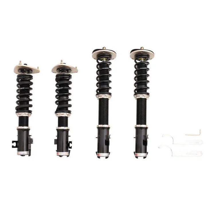 A front view of BC Racing BR Series Coilovers (AL10) for Lexus RX450h 2010-2015 with white background