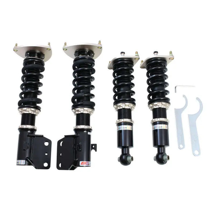 A top view of BC Racing BR Series Coilovers (VA2) for Subaru WRX / STI 2015-2021 with white background