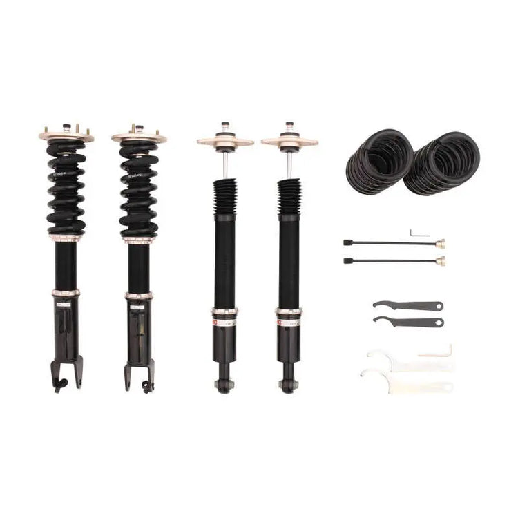A front view of the BC Racing BR Series Coilovers (LC/LX) for Dodge Challenger / Charger 2006-2010 with white background
