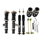 A front view of BC Racing BR Series 49.5mm Strut Coilovers (MK7/A7) for Volkswagen Golf 1985-2021 with white background